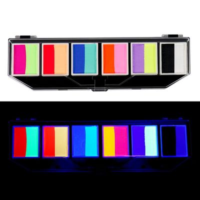 Face Paint Kit, 6 Colors, Water-Based, Kid-Friendly, Stage Makeup, Holiday Body Paint, With two brushes, Fluorescent, Quick Dry, Easy to Use, Vibrant Colors, Washable, Safe