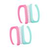 BELLIFFY 4pcs Manicure Nail Brush Nail Buffer Cleaning Tool for Hand Portable Art Dust Brush Comfortable Handle Random Color view 1