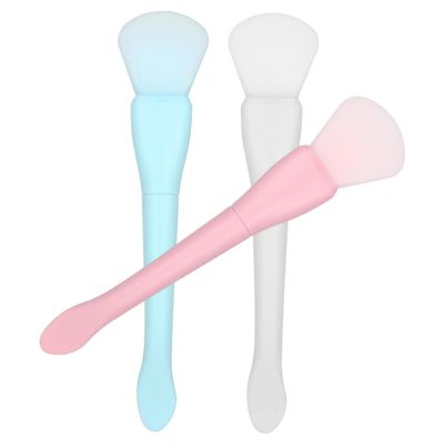 3pcs Dual End Silicone Facial Mask Brush Multi Color Face Mask Applicator Tool Set for Beauty Treatments Ideal for Smooth Application and Removal of Facial Masks