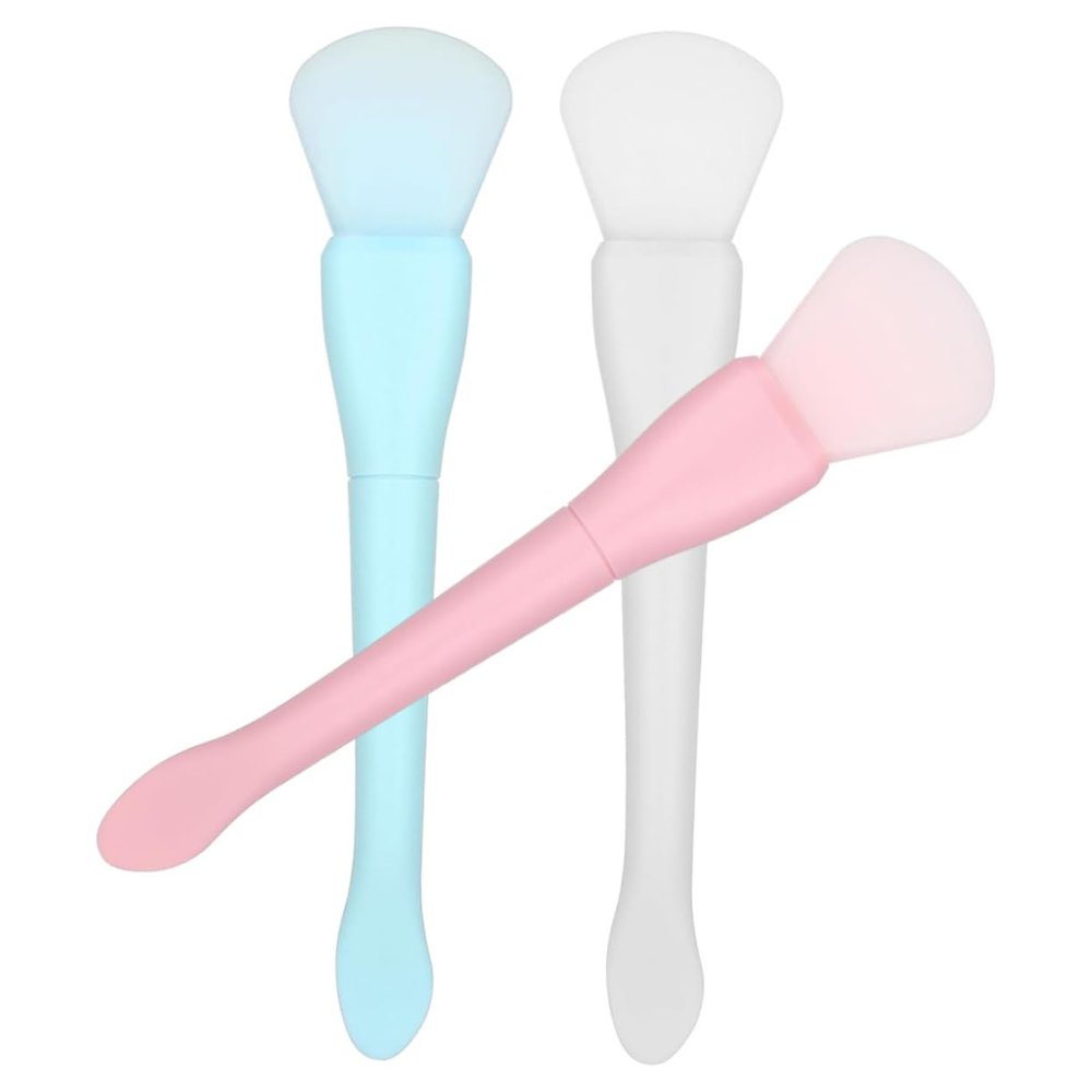 3pcs Dual End Silicone Facial Mask Brush Multi Color Face Mask Applicator Tool Set for Beauty Treatments Ideal for Smooth Application and Removal of Facial Masks