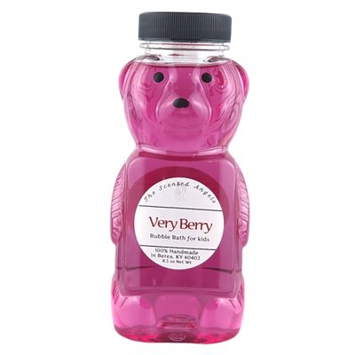 TSA Handmade Very Berry Bear Bubble Bath for Kids, Toddlers, Children, Sensitive Skin, Spa, Bathroom, Berries Scented, Teens, Fun Time, Bedtime, 8.5 oz