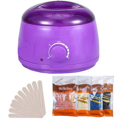 100W Smart Wax Melting Machine,Electric Non-Stick Candle Wax Melter Pot,Electric Wax Melter,500 ml Large Capacity,Equipped with Wax Beans and Wax Sticks,for Hair Removal and Wax Melting(Color:Purple)