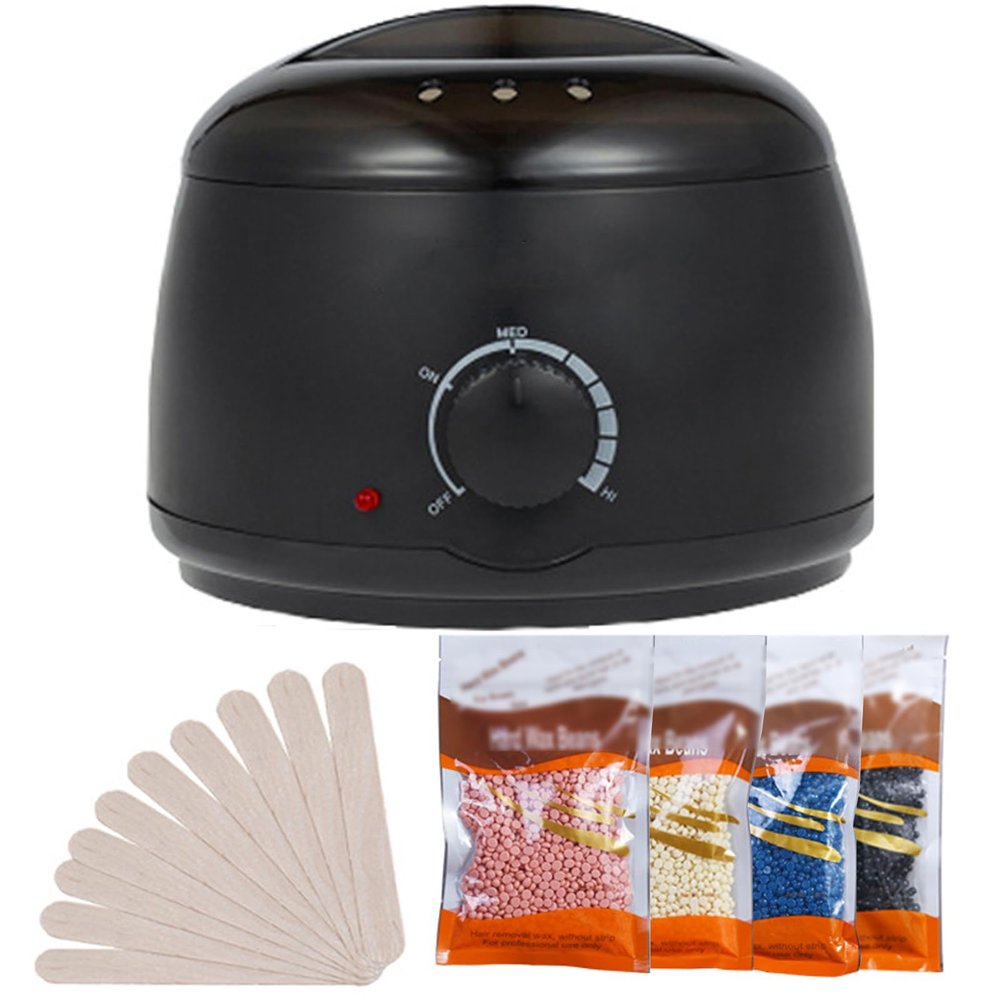 100W Smart Wax Melting Machine,Electric Non-Stick Candle Wax Melter Pot,Electric Wax Melter,500 ml Large Capacity,Equipped with Wax Beans and Wax Sticks,for Hair Removal and Wax Melting(Color:Black)