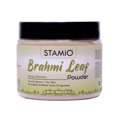 Brahmi Powder 80 gm for Hair Care, Pack, Mask, DIY | Sun Dried Bacopa monnieri Leaves/Leaf | Suitable For All Hair Types Men & Women | In Jar 2.82 oz