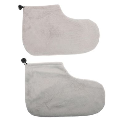 MUSISALY 2pairs Paraffin Wax Foot Soft Cloth Wraps Elastic Band for Home and Salon Use for Moisturizing Treatment Beauty Care and Hot Wax Therapy