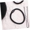 ADOCARN 22pcs Hair Bun Set with Donut U-shaped Clips Elastic Bands for Quick Updos Hairdressing Accessories for Elegant Styles at Dance Black view 2