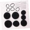 ADOCARN 22pcs Hair Bun Set with Donut U-shaped Clips Elastic Bands for Quick Updos Hairdressing Accessories for Elegant Styles at Dance Black view 3