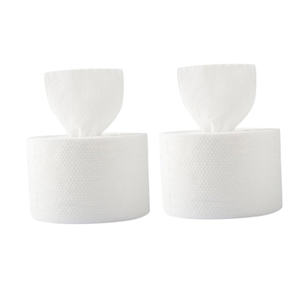 ADOCARN 2rolls Disposable Cotton Face Towels Cleansing Wipes Soft Gentle for Skin Dual-use Dry Wet Makeup Remover Towels Travel-friendly Personal