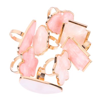 BELLIFFY 8pcs Nail Art Mixing Palette for DIY Nail Designs Manicure Mixing Tray Japanese Shell Ring Style Cosmetic Tool for Shops