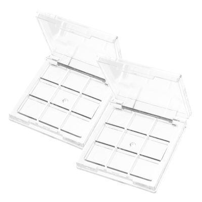 BELLIFFY 2pcs Highlighter Container Makeup Kit Refillable Lipstick Tray Storage Cases