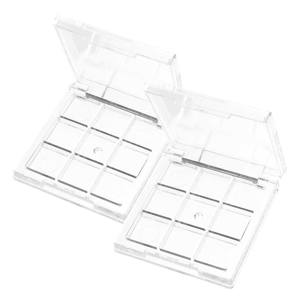BELLIFFY 2pcs Highlighter Container Makeup Kit Refillable Lipstick Tray Storage Cases