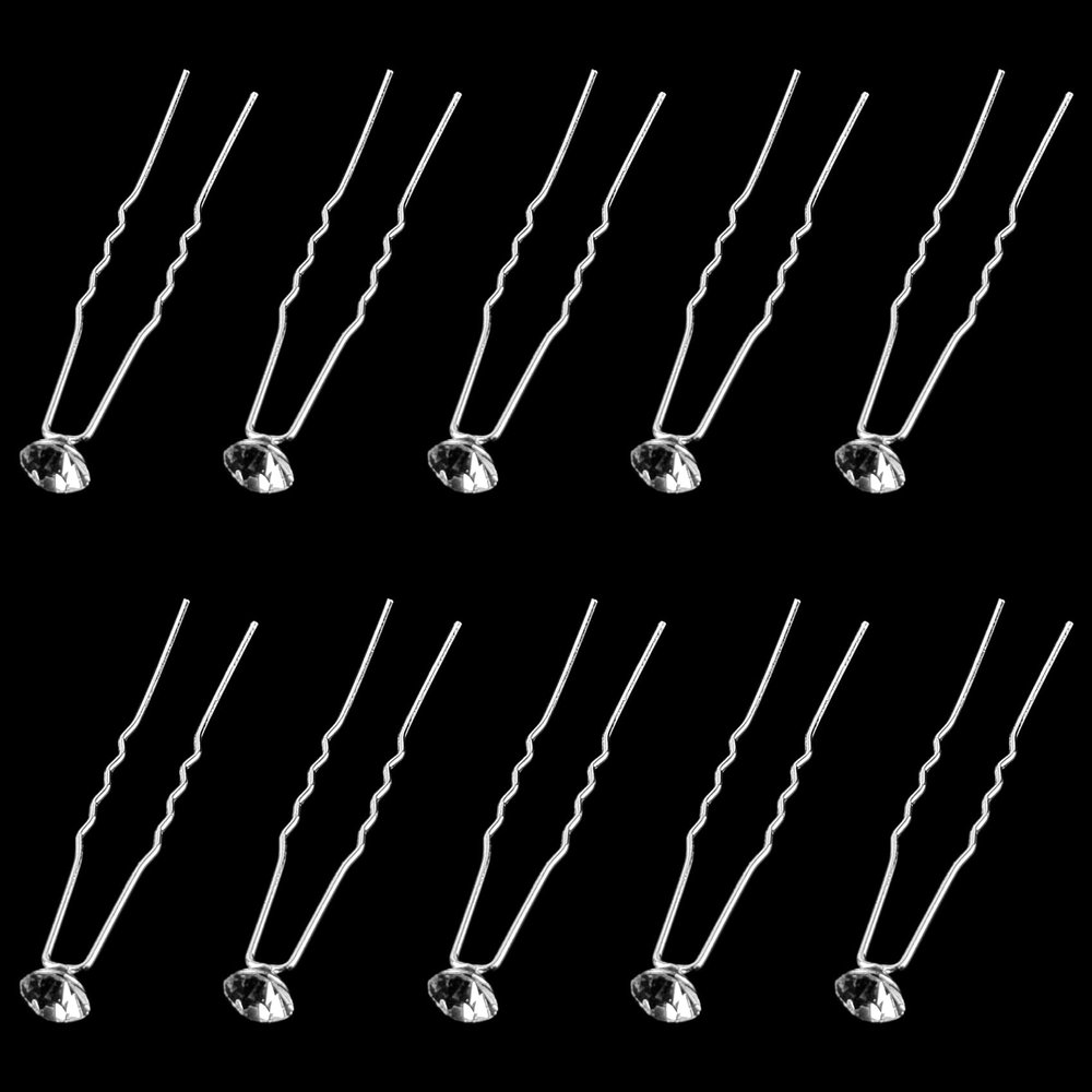 10 Pcs Bridal Hair Clips, Wedding Hair Accessories for Women, Rhinestone Hair Clips for Wedding Ball Parties