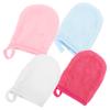 BELLIFFY 4pcs Reusable Microfiber Face Cleaning Gloves for Gentle Makeup Removal Soft and Smooth Facial Washing Mitts for Daily Skincare Routine Mixed Colors view 1