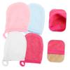 BELLIFFY 4pcs Reusable Microfiber Face Cleaning Gloves for Gentle Makeup Removal Soft and Smooth Facial Washing Mitts for Daily Skincare Routine Mixed Colors view 3