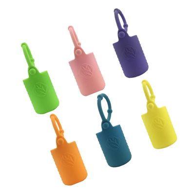 BELLIFFY 6-pack Silicone Essential Oil Bottle Cover Mini Roller Bottle Case Travel Serum Oil Storage Carrying Case Essential Set