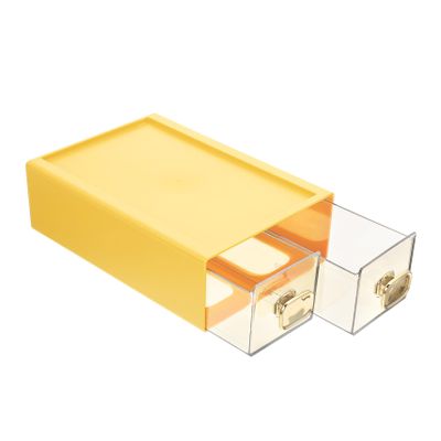 ADOCARN Double Drawer Storage Box Versatile Household Storage Container Stationery Makeup Organizer