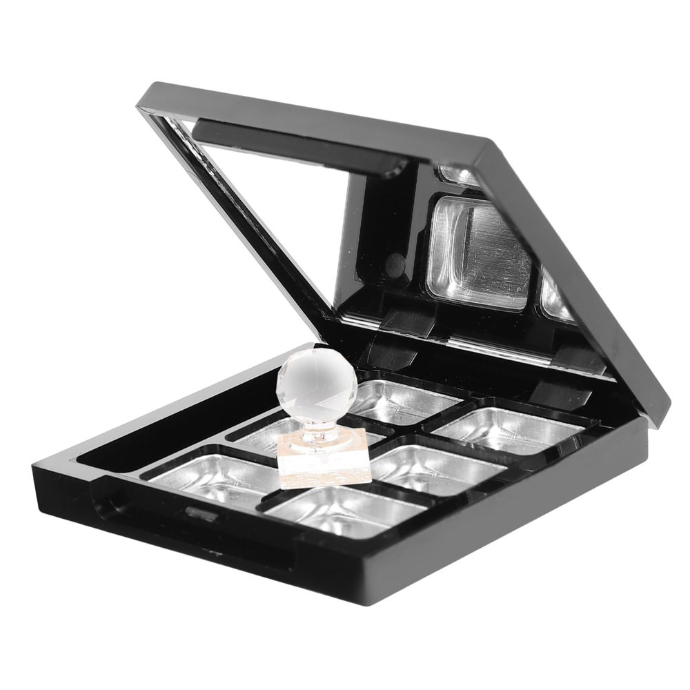BELLIFFY Compact Empty Highlighter Case with Mirror Refillable Cosmetics Container for Lipstick Eyeshadow and Blush Durable and Aluminum Makeup Organizer for Travel