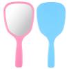 2Pcs Small Hand Held Mirror for Makeup Travel Cosmetic Portable Vanity Glass Plastic Oval Shape Compact Personal Glass with Handle Reflection for Women Men Home Camping Barber Salon School view 1