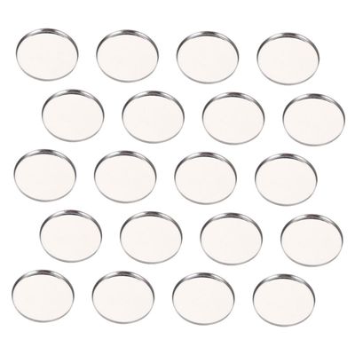 ADOCARN 50pcs Round Empty Stainless Steel Eyeshadow Plates for Diy Makeup Storage Versatile Makeup Tray for Eyeshadows Blush and Cosmetics for Travel and