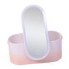 ADOCARN 1pc Delicate Makeup Organizer Box Led Mirror Portable Cosmetic Storage for Desktop for Skincare and Sturdy Abs Material for Travel and Home Use view 1