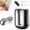2025 New Model Double Head Electric ShavePocket Portable Travel Electric Shavers for MenUSB Rechargeable Electric ShaverPocket Size Washable Dual-Head Razor (Silver + Head) view 1