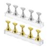 ADOCARN 2sets Manicure Nail Stand Magnetic Base Acrylic Nail Art Holder for Press Tips Comfortable and Stable Practice Display view 1