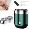 2025 New Model Double Head Electric ShavePocket Portable Travel Electric Shavers for MenUSB Rechargeable Electric ShaverPocket Size Washable Dual-Head Razor (Green + Head) view 1