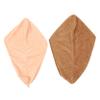 ADOCARN 2pcs Coral Fleece Hair Drying Towel Wraps Button Fast Drying Hair Hats Super Absorbent Shower Turban Coffee Pink view 1