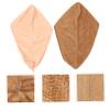 ADOCARN 2pcs Coral Fleece Hair Drying Towel Wraps Button Fast Drying Hair Hats Super Absorbent Shower Turban Coffee Pink view 3