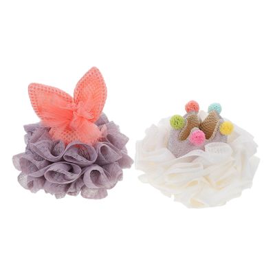 ADOCARN 2pcs Exfoliating Bathing Soft Mesh Shower Loofah Scrubber for Comfortable Cleansing Lightweight Portable Bath Accessories for Home Cartoon Design