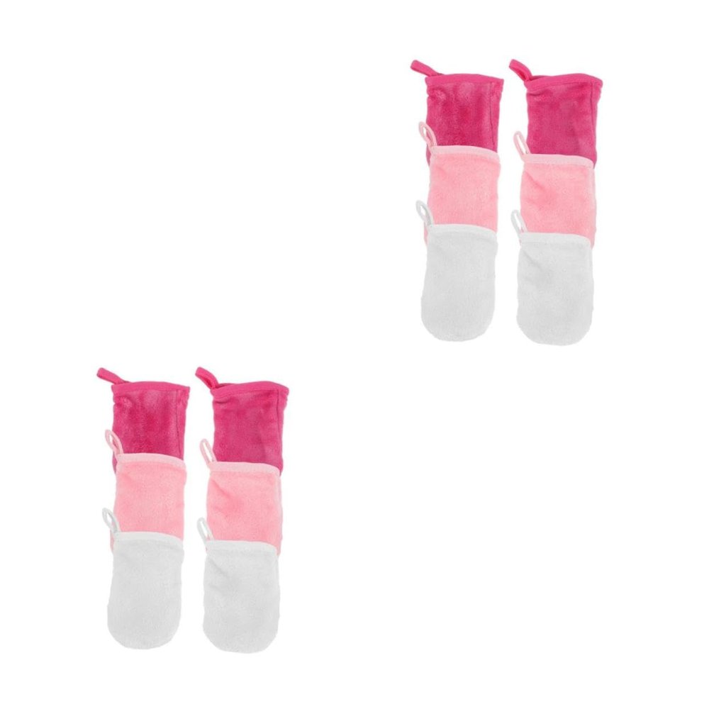 BELLIFFY 12pcs Microfiber Facial Cleansing Gloves for Women Reusable Makeup Remover Mitts Gentle Exfoliating Face Wash Cloths for Daily Cleansing and Care