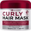 Curly Hair Mask - Deep Conditioning, Curl Enhancing Split End Repair for Women and Men - Strengthening Treatment Cream and Moisturizer Products for Dry, Damaged, Frizzy Hair - Anti Breakage Solution view 1