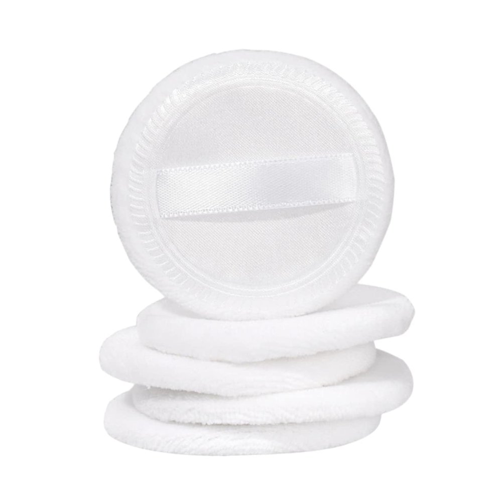 ADOCARN 5pcs Cotton Makeup Puff Powder Puff for Lady Girls Gentle Skin-friendly Easy Application for Foundation Mineral Powder White
