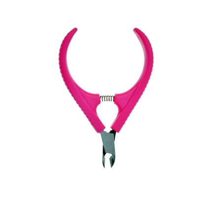 NULYLU Ergonomic Cuticle Nipper with Long Jaw Stainless Steel Dead Skin Pliers for Toenails and Fingernails Portable Manicure Tool with Non-slip Handle Rose Red
