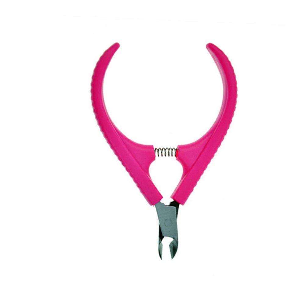 NULYLU Ergonomic Cuticle Nipper with Long Jaw Stainless Steel Dead Skin Pliers for Toenails and Fingernails Portable Manicure Tool with Non-slip Handle Rose Red