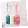 ADOCARN 4pcs Long Handle Bath Balls Shower Brush Body Scrub Brush Loufah Sponge Handle Shower Bath Accessory Kit Pink Random Color view 4