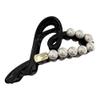 Metal Claw Clips,Pearl HairClips,Clips Large Plush Hair Clips Acrylic Heart Shape Pearl Headpiece with Shark Clip Hair Accessories with Large Clip(Black/White) view 1