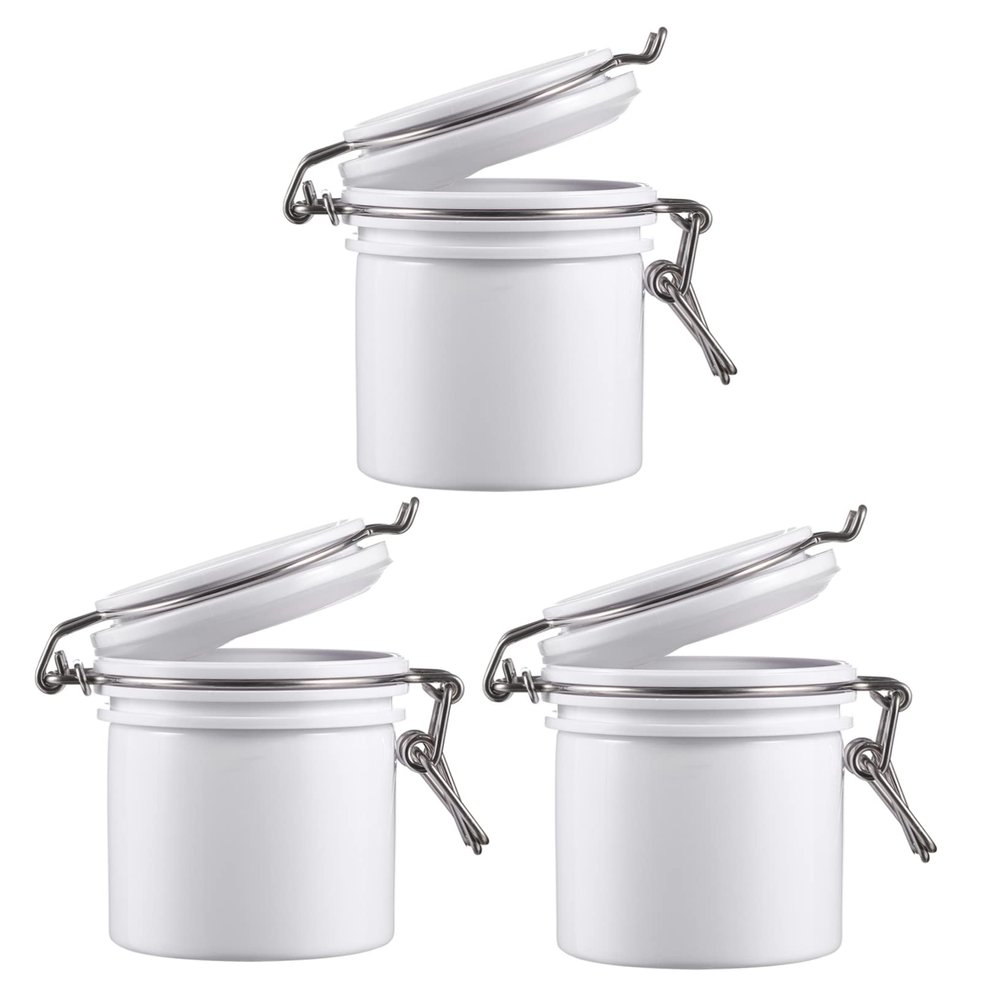 ADOCARN 3pcs Eyelash Grafting Glue Storage Jar Durable Eyelash Extension Adhesive Organizer for Professionals Reliable Convenient Design for Artists White