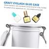 ADOCARN 3pcs Eyelash Grafting Glue Storage Jar Durable Eyelash Extension Adhesive Organizer for Professionals Reliable Convenient Design for Artists White view 2