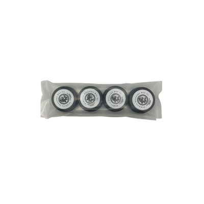 Bombero Mustache Wax Co. Mustache Wax Sampler Light Hold, Medium Hold, Tacky, and Strong Hold. Unscented pack of 4 0.5oz tins. Made in USA