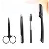 Gogogmee 4pcs Women Beauty Eyebrow Tools Eyebrow Trimmer Tweezers Brush Clip for Beginners view 4