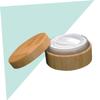 BELLIFFY 2pcs 30ml Bamboo Dusting Powder Box Puff Stylish Makeup Powder Jar for Travel view 2