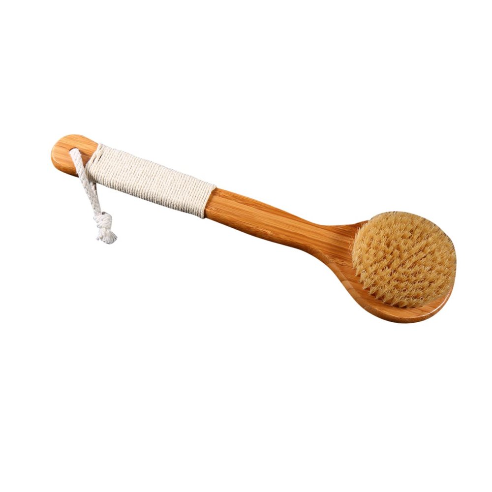 PAMINGONO Natural Material Long Handle Bath Brush Body Massage Shower Brush Safe for Skin