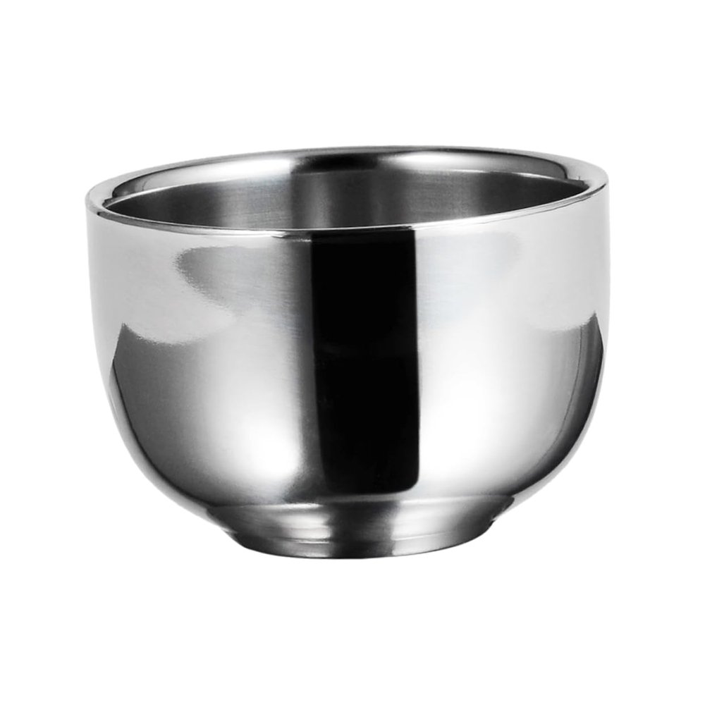 BELLIFFY 2pcs Stainless Steel Shaving Bowl for Men Foaming Shaving Container for Home Use Travel and Rustproof Design for Easy Grooming