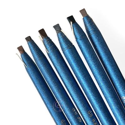 5pcs Tattoo Makeup And Microblading Supplies Waterproof Permanent Makeup Eyebrow Pencils Long Lasting Microblading Eye Brow Pencil for PMU Eye Brow Liner Beauty (Blue Paper-Soot Brown Core)