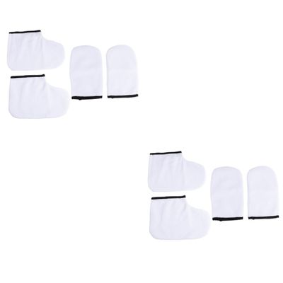 NULYLU 8pcs Spa Paraffin Wax Gloves and Booties for Hand and Feet Care Professional Heat Therapy to Absorption and Treatment Results
