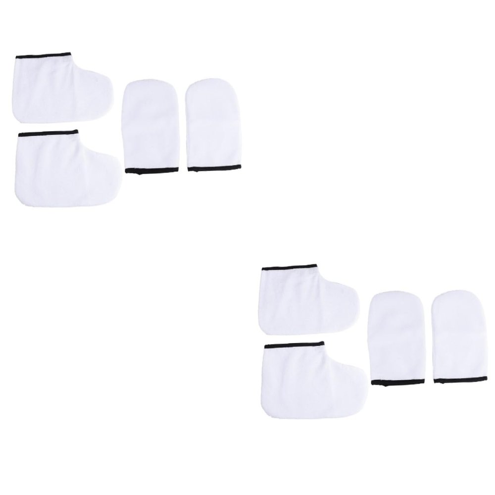 NULYLU 8pcs Spa Paraffin Wax Gloves and Booties for Hand and Feet Care Professional Heat Therapy to Absorption and Treatment Results