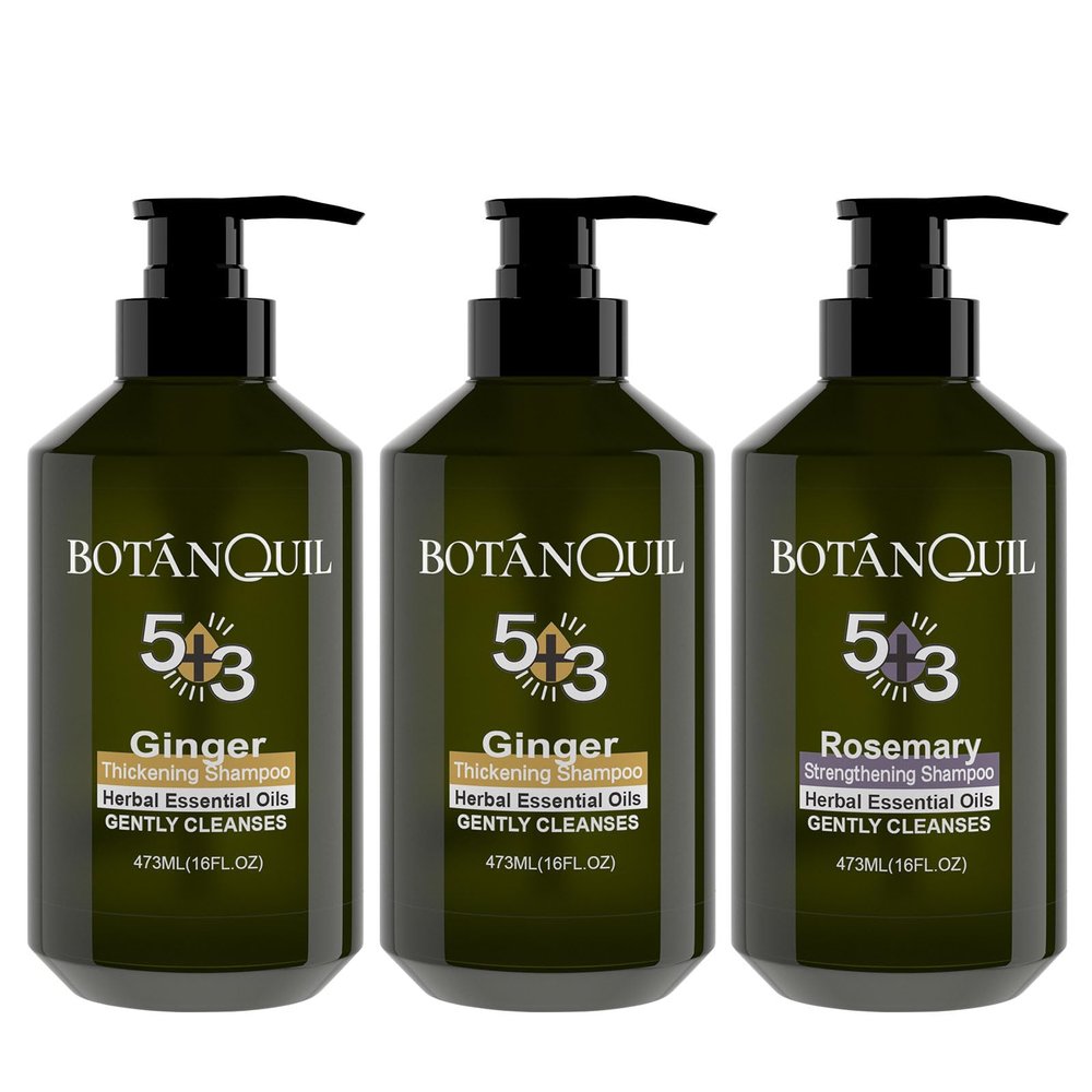 BOTANQUIL 2PCS Ginger Thickening Shampoo and Rosemary Strengthening Shampoo