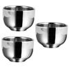 BELLIFFY 3pcs Stainless Steel Shaving Foaming Bowl for Men and Beard Bubble Bowl for Home and Salon Use Compact Design for Travel and view 1