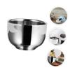BELLIFFY 3pcs Stainless Steel Shaving Foaming Bowl for Men and Beard Bubble Bowl for Home and Salon Use Compact Design for Travel and view 2